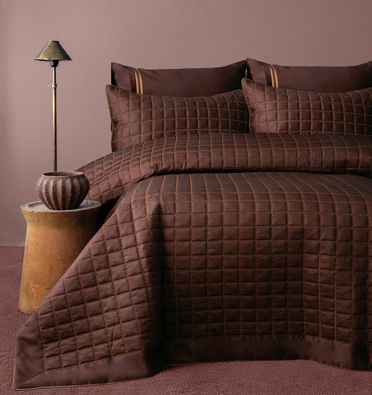 Bedspread BOLIGIA BROWN with pillowcases - HomeFashion