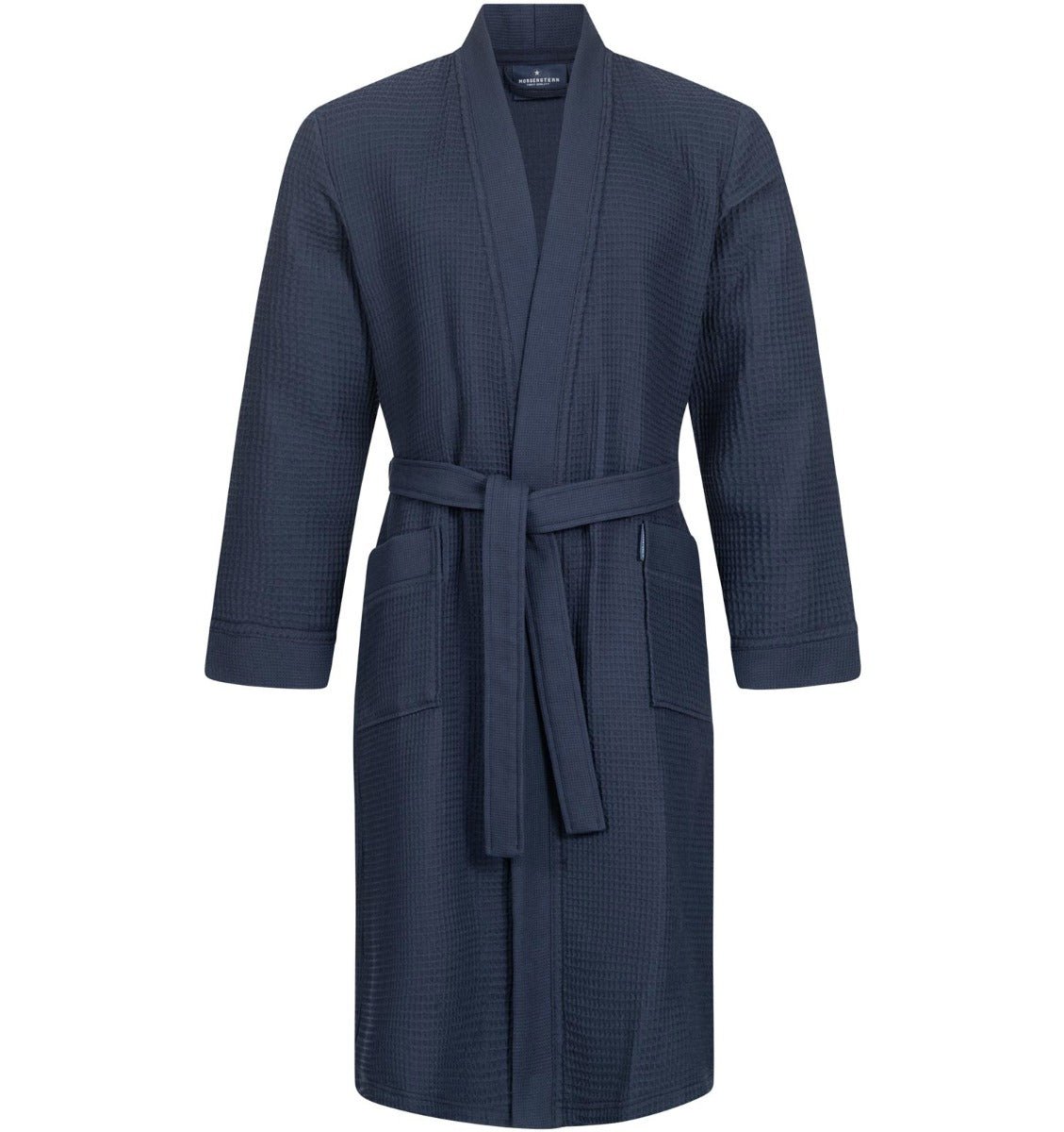 Waffle dressing gown LUCA blue – Lightweight Cotton – HomeFashion