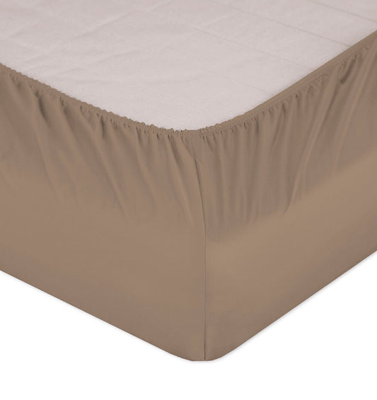 Maco-Satin fitted bed sheet SELECT TAUPE - HomeFashion