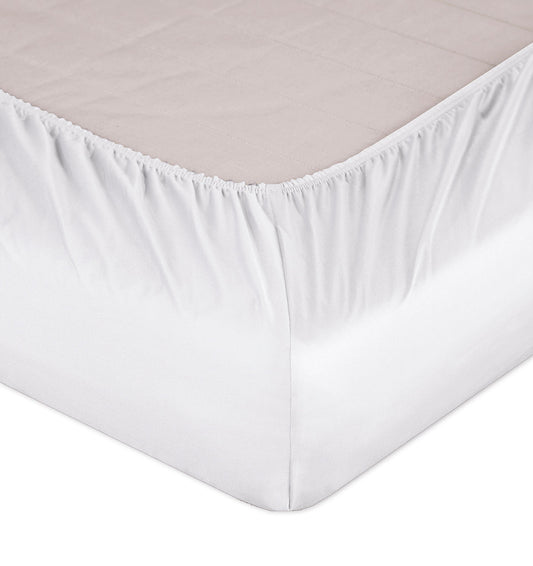 Maco-Satin fitted bed sheet SELECT WHITE - HomeFashion