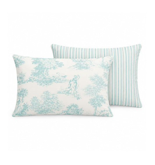 Percale pillowcase POESIE AQUA - HomeFashion