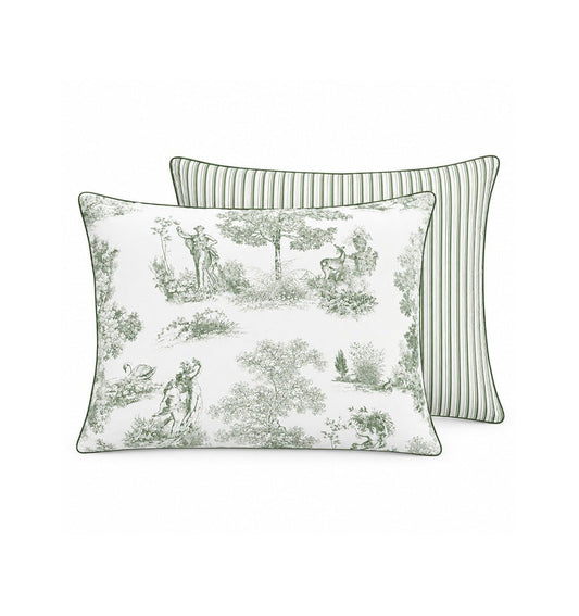 Percale pillowcase POESIE OLIVE - HomeFashion