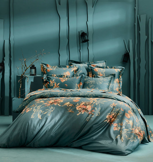 French satin duvet cover AUTUMN ROSES