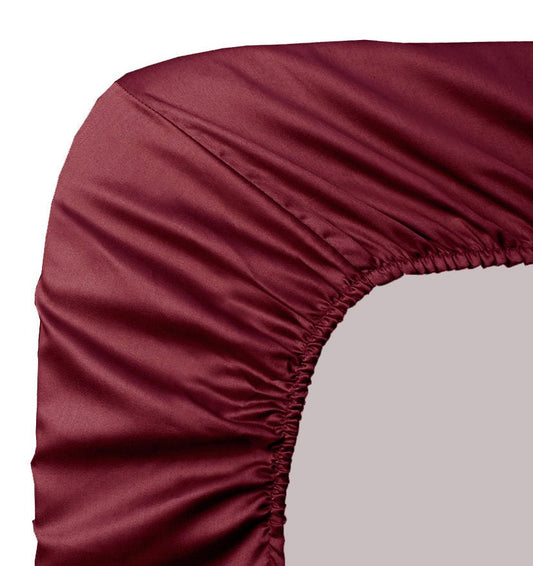 Satin bottom fitted sheet AVA UNI RUBY - HomeFashion