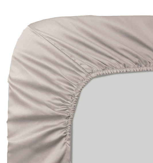 Satin bottom fitted sheet AVA UNI TAUPE - HomeFashion