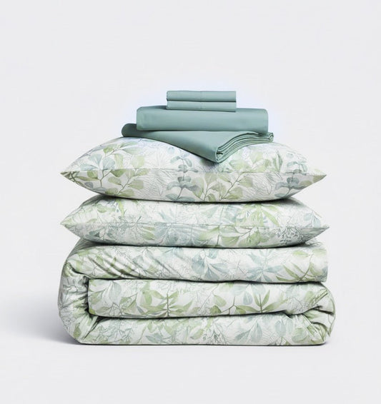 Satin Duvet Cover set OCCALE GREEN - HomeFashion