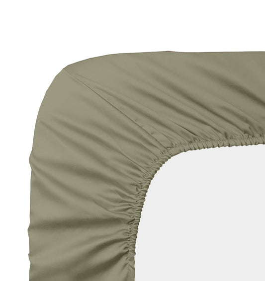 Satin bottom fitted sheet AVA UNI LICHEN - HomeFashion