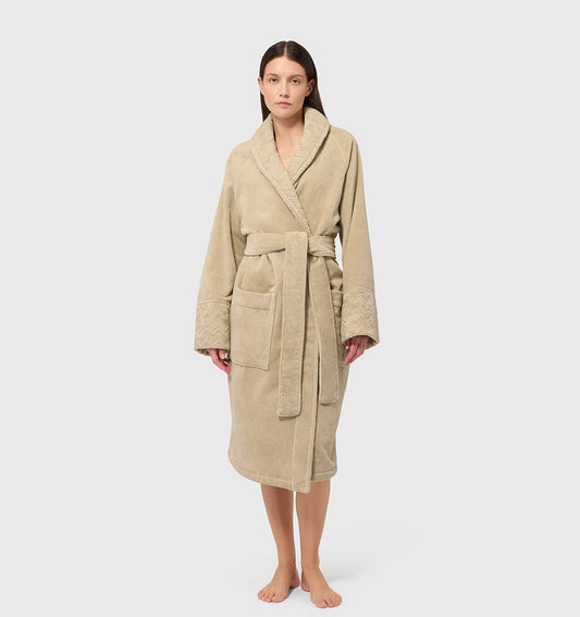 Shawl Collar Velour Bathrobe GIORGIO NATURAL - HomeFashion