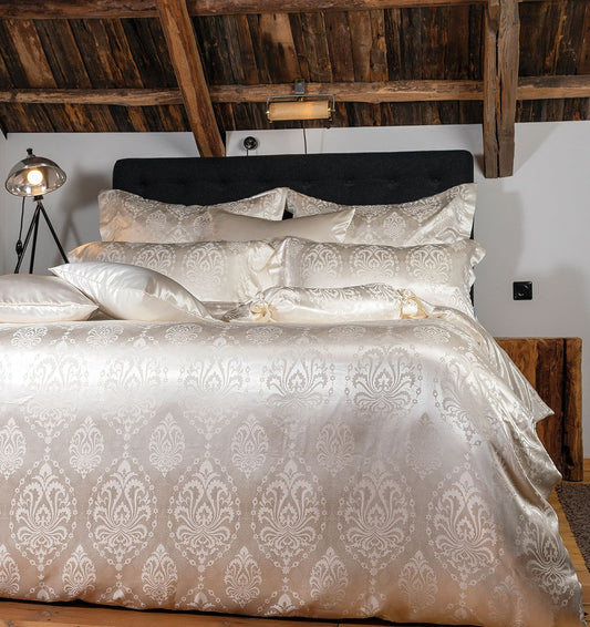 Mulberry silk duvet cover DAMASK NATURE - HomeFashion