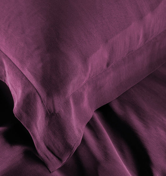 Vegan Silk bedding set JADE BURGUNDY - HomeFashion