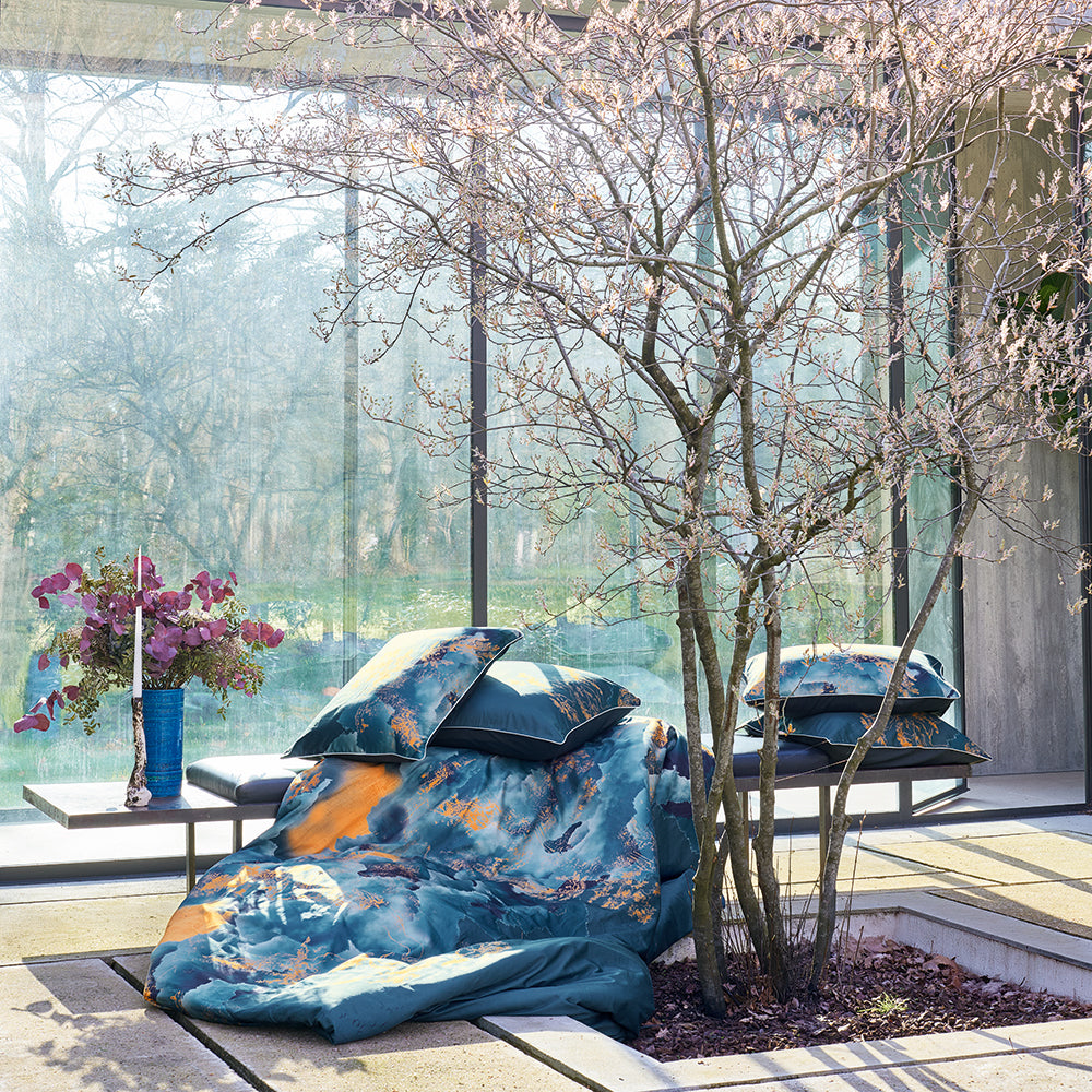 French satin bed sheet FUJI NIGHT