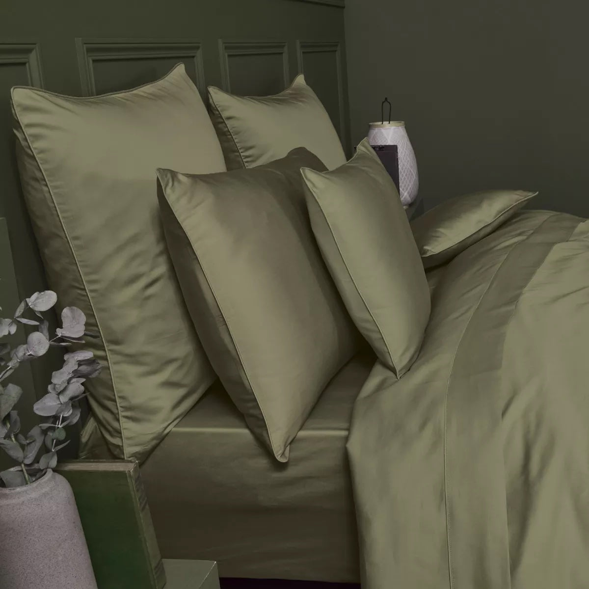 Premium satin duvet cover MOSS