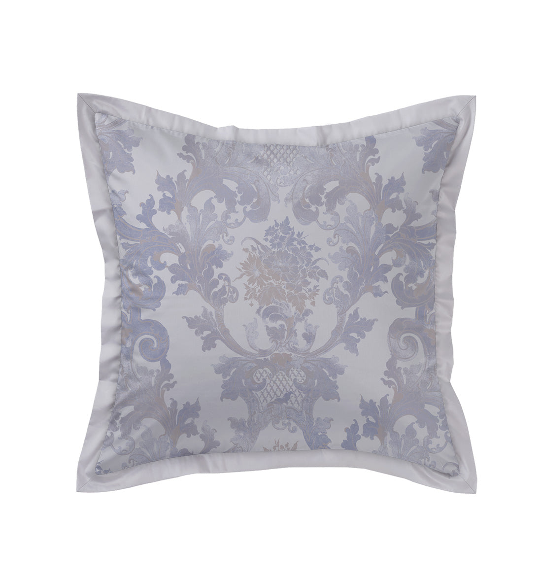 Maco-satin bed linen LOUIS XIV SILVER BLUE