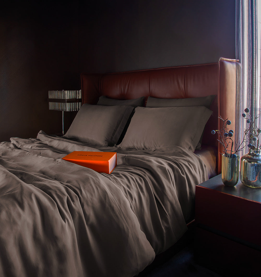 Cupro Silk Bed Linen Bundle JADE MOCCA