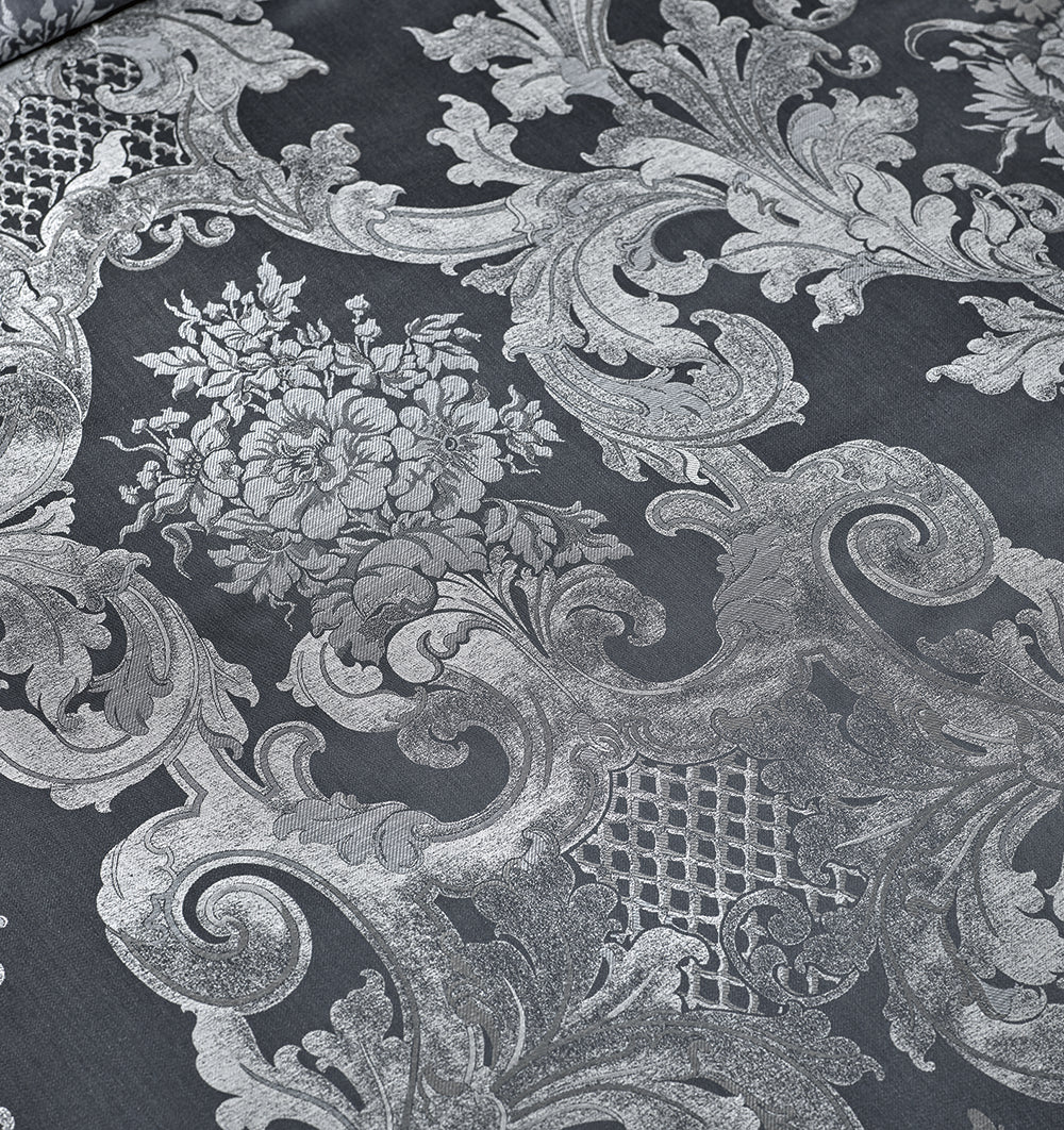 Maco-satin bed linen LOUIS XIV GREY