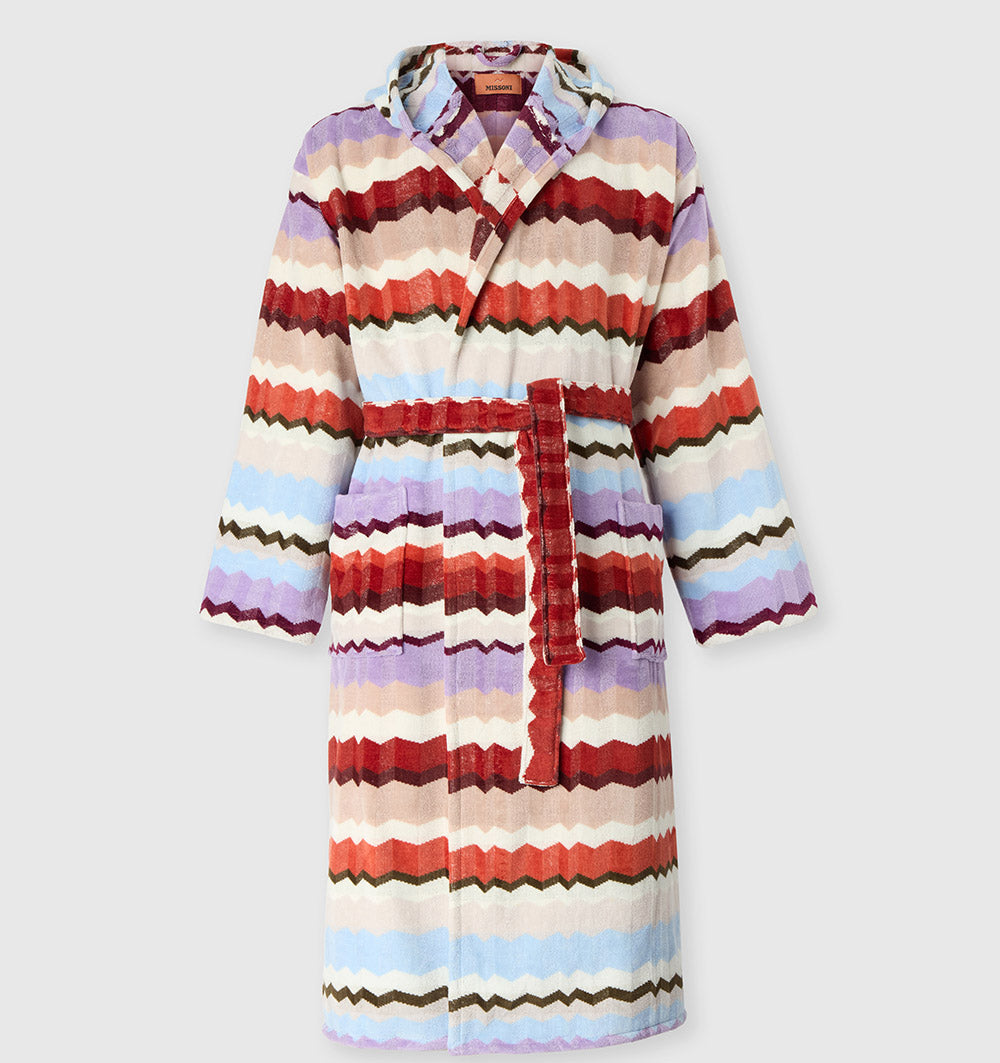 Hooded Bathrobe EVA MISSONI HOME RED