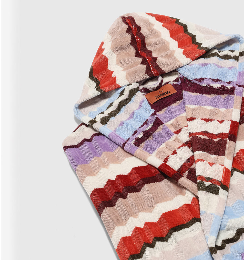 Hooded Bathrobe EVA MISSONI HOME RED