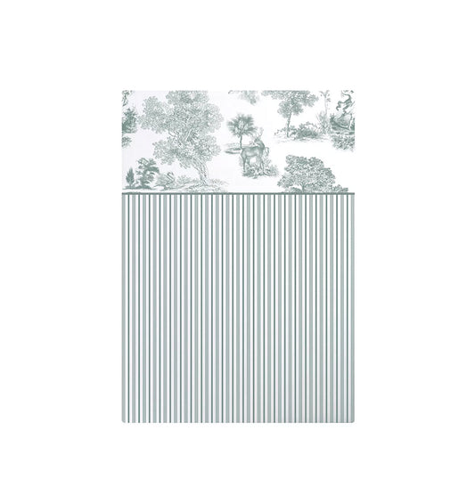 Percale bed sheet POESIE OLIVE