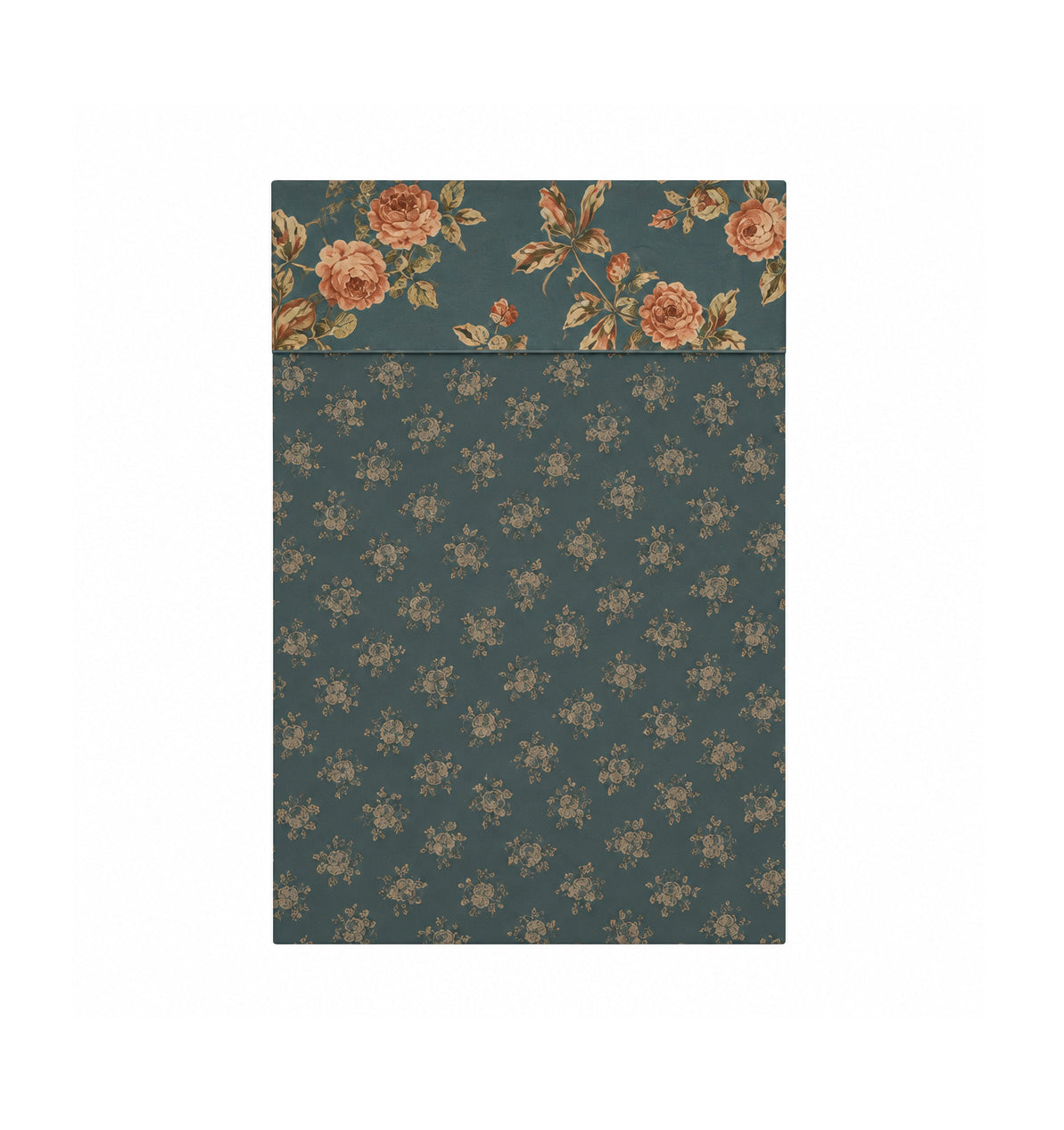 Premium satin flat sheet AUTUMN ROSES