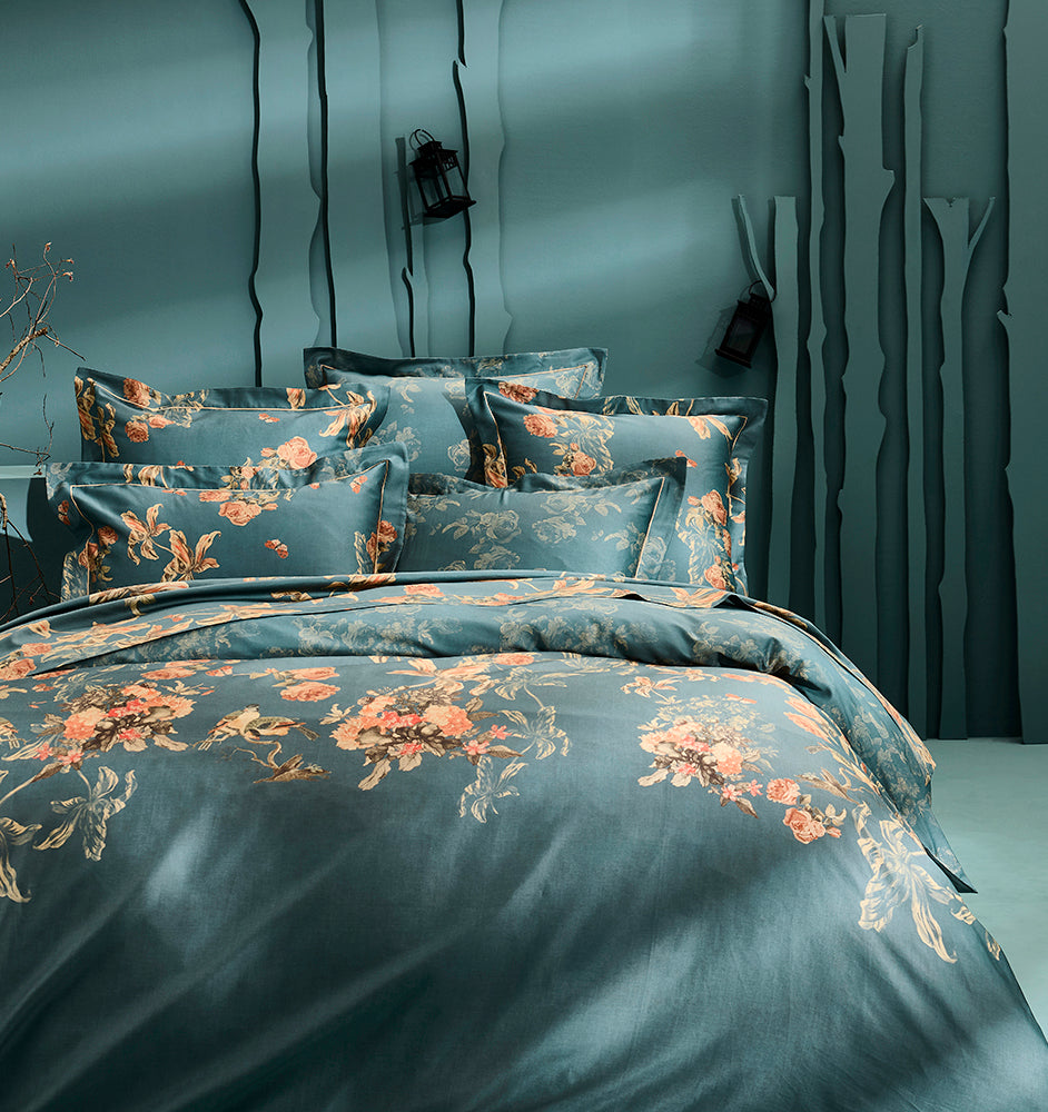 French satin duvet cover AUTUMN ROSES