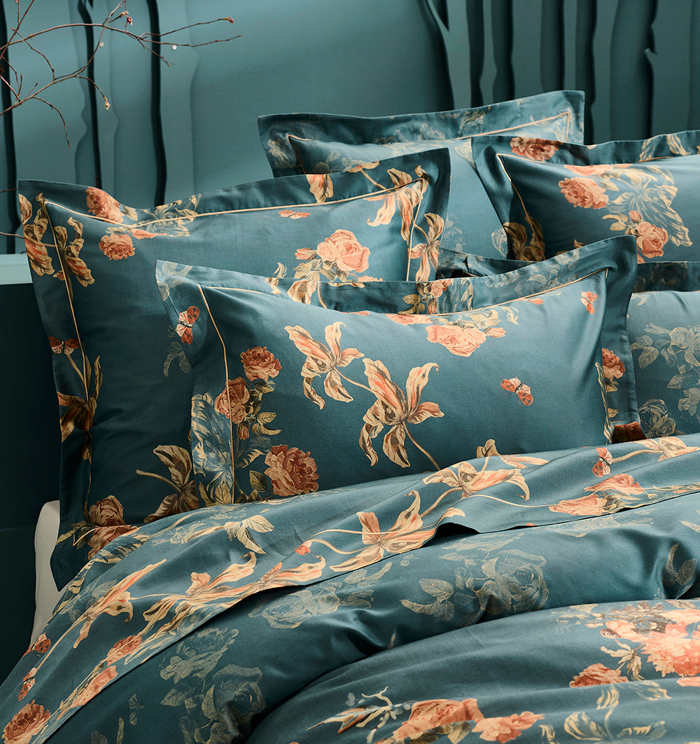 French satin duvet cover AUTUMN ROSES
