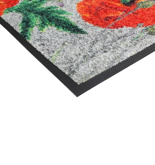 Decorative door mat COQUELICOTS ROUGE - HomeFashion