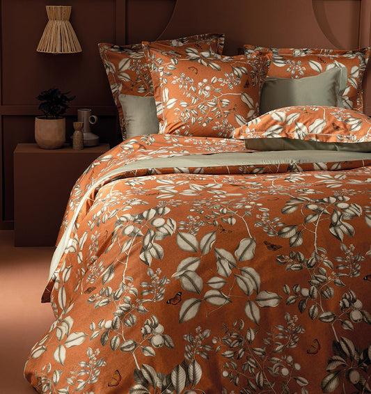 Duvet cover FLEURS D'ORANGER ROUILLE - HomeFashion