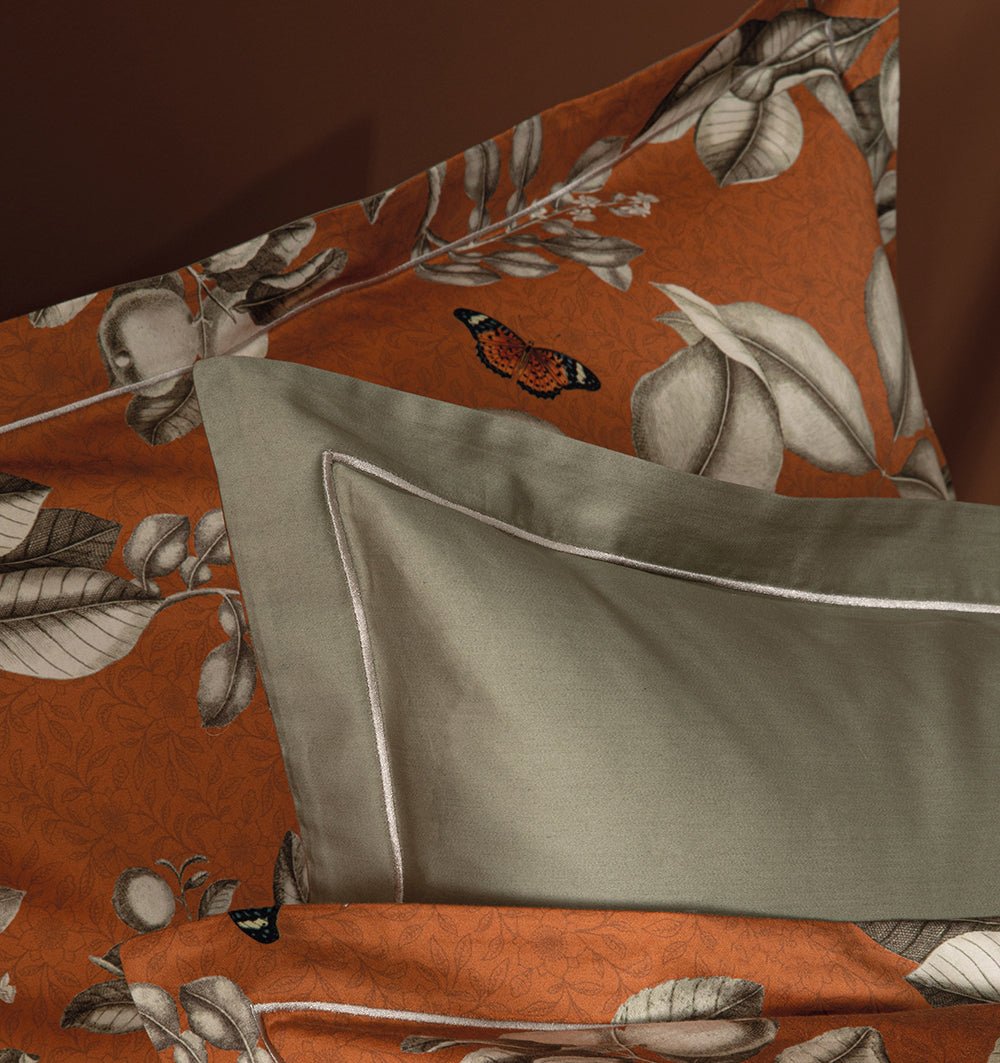 Duvet cover FLEURS D'ORANGER ROUILLE - HomeFashion