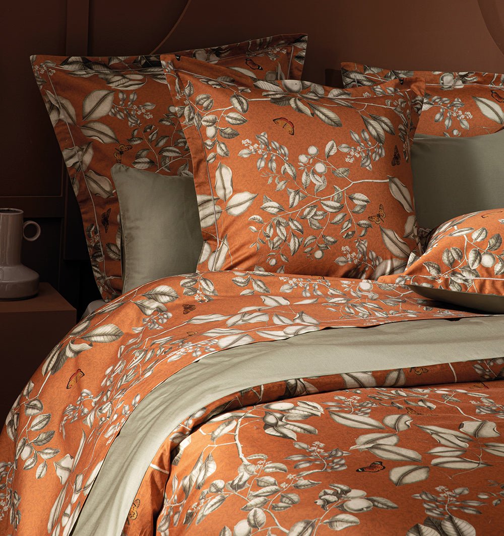 Duvet cover FLEURS D'ORANGER ROUILLE - HomeFashion