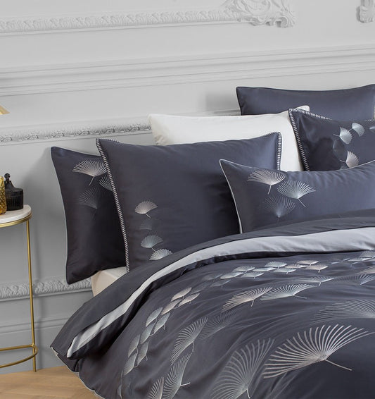 Duvet cover with embroidery PISTIL BLUE - HomeFashion