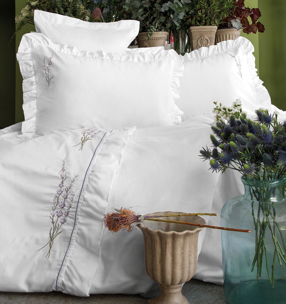 Embroidery Tencel Duvet Cover Set LAVANDA - HomeFashion