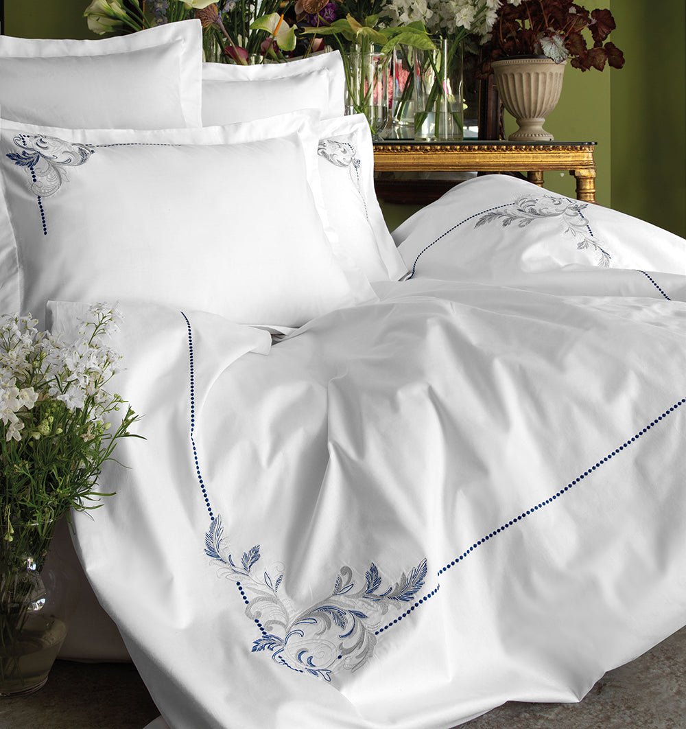 Embroidery Tencel Duvet Cover Set VOYANT BLUE - HomeFashion