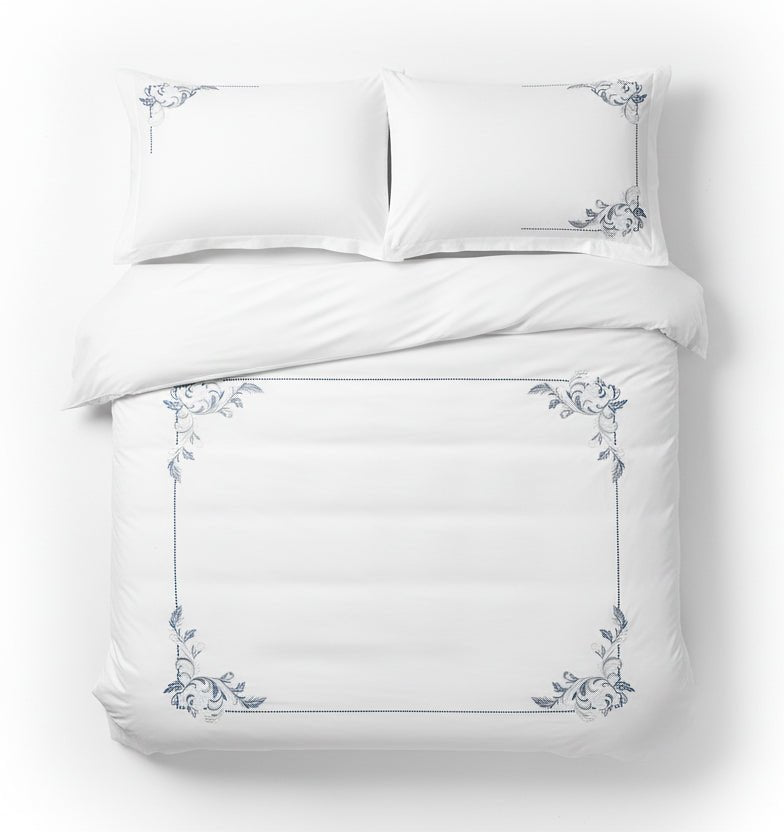 Embroidery Tencel Duvet Cover Set VOYANT BLUE - HomeFashion