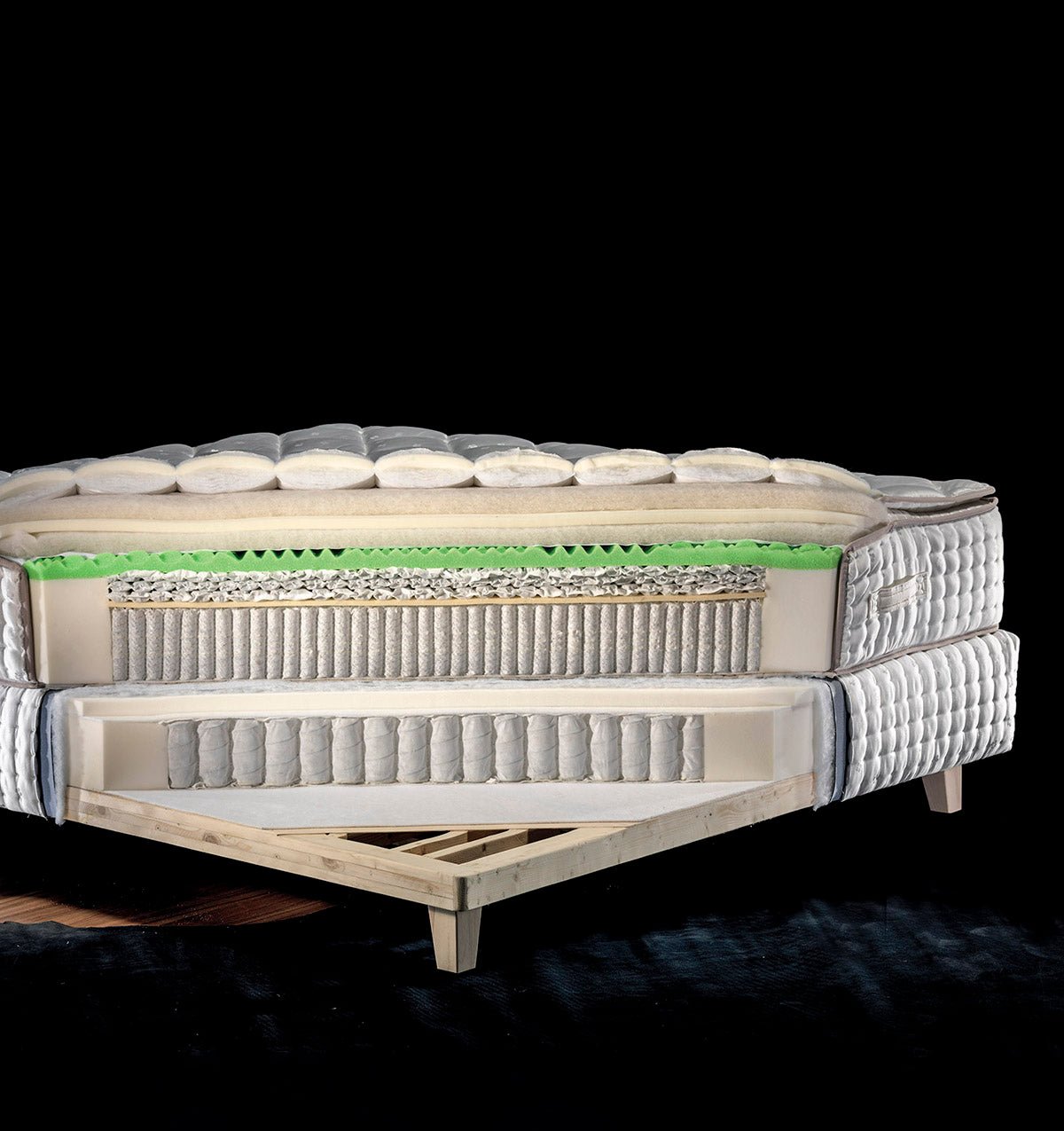 Ergonomic Bed Base Sommier H22 Imperial - with pocket system - HomeFashion