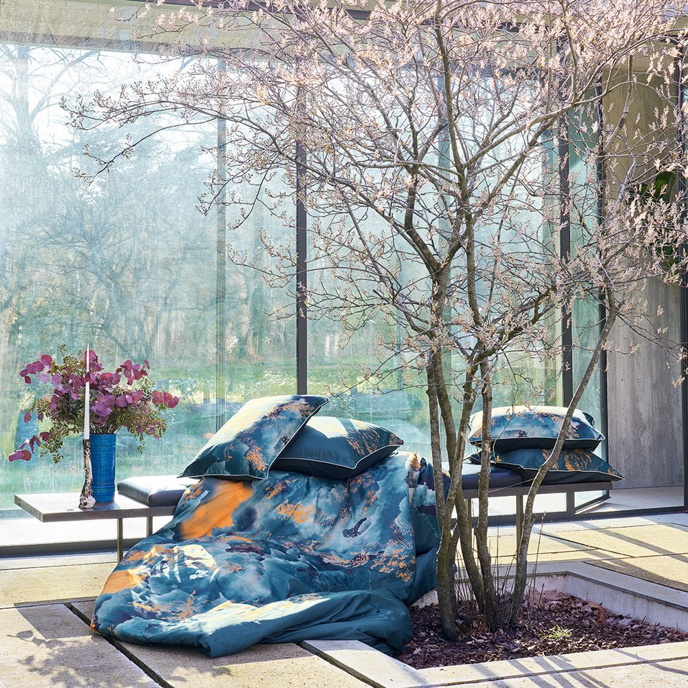 French satin bed sheet FUJI NIGHT - HomeFashion