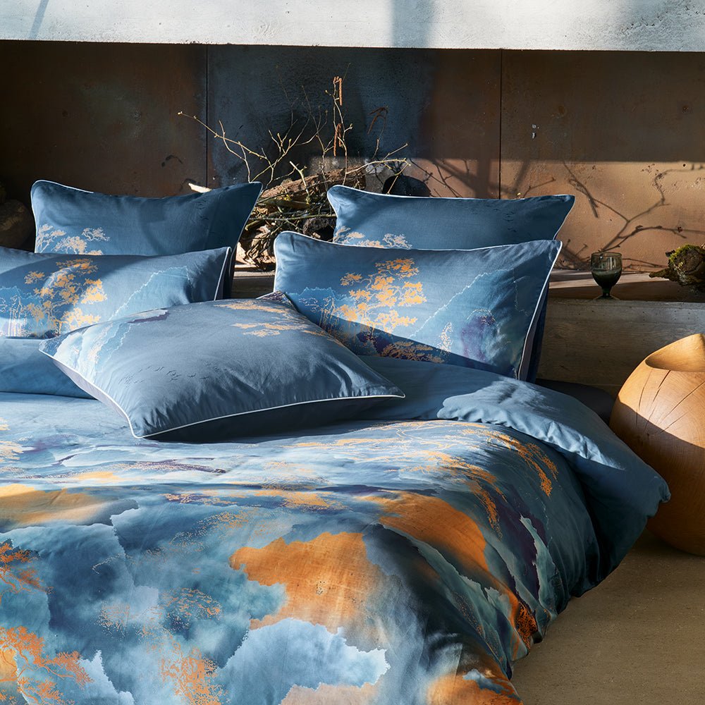 French satin bed sheet FUJI NIGHT - HomeFashion