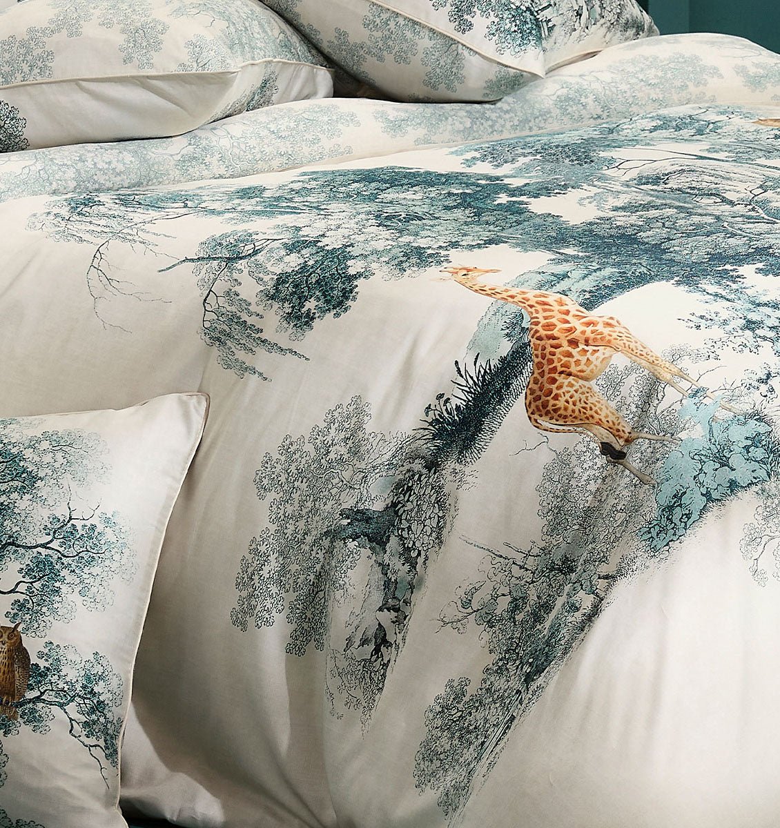 French satin duvet cover UTOPIE ENCRE - HomeFashion