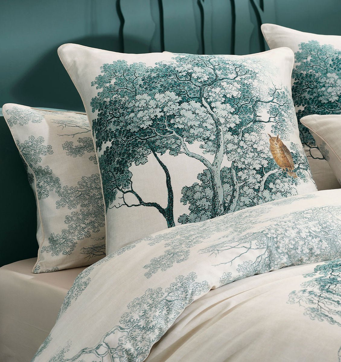 French satin duvet cover UTOPIE ENCRE - HomeFashion
