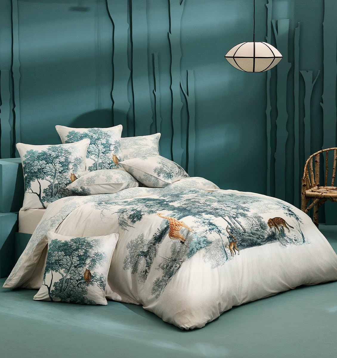 French satin duvet cover UTOPIE ENCRE - HomeFashion