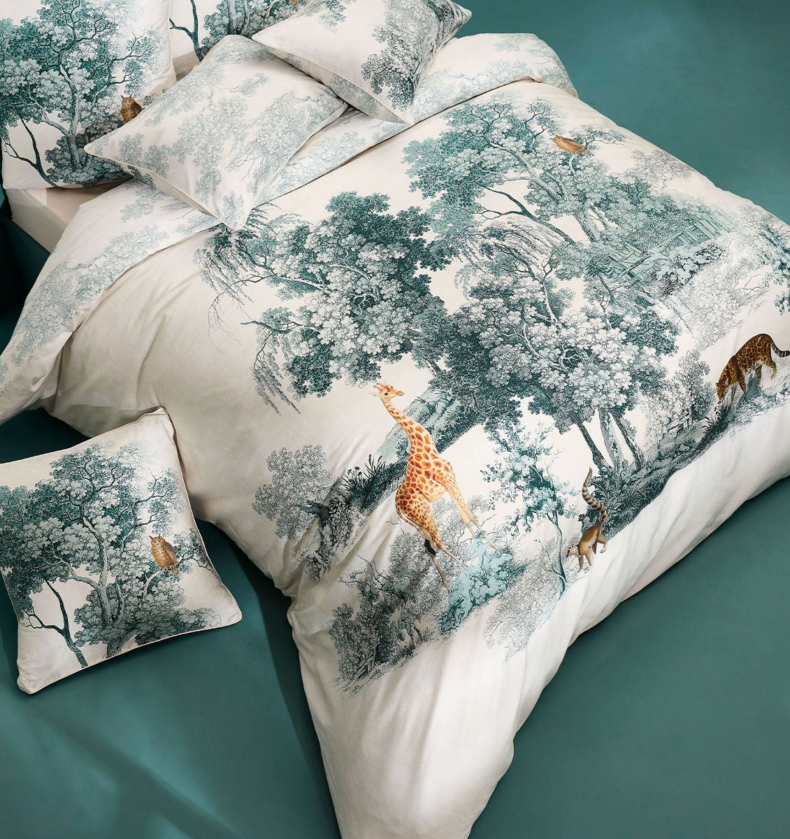 French satin duvet cover UTOPIE ENCRE - HomeFashion