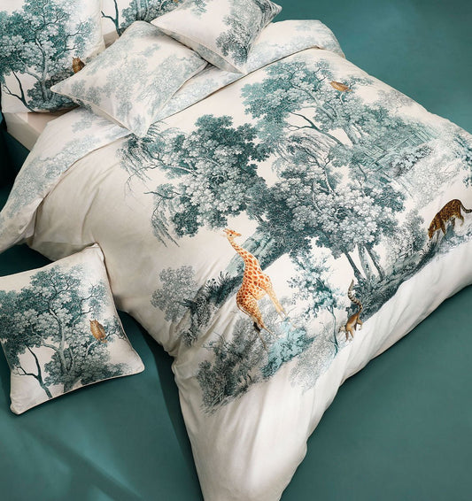 French satin duvet cover UTOPIE ENCRE - HomeFashion