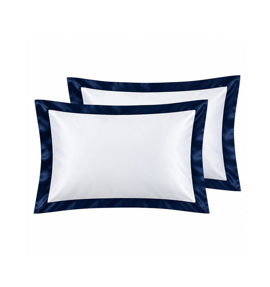 French satin pillowcase set HERITAGE BLUE - HomeFashion