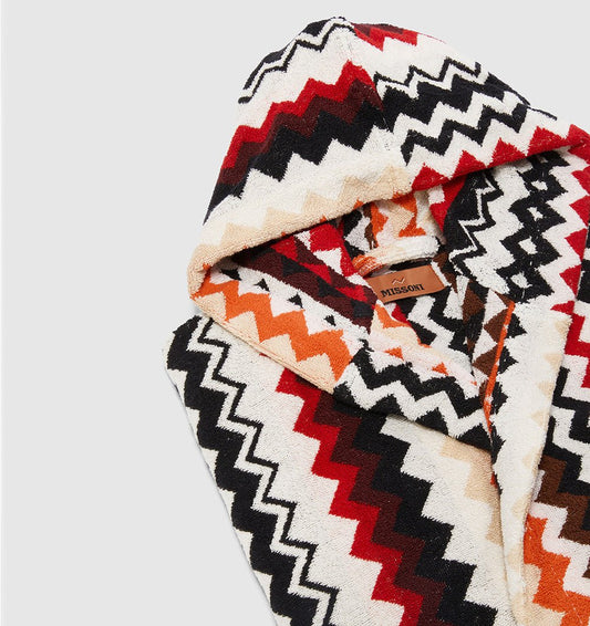 Hooded Bathrobe BEST MISSONI HOME RED - HomeFashion