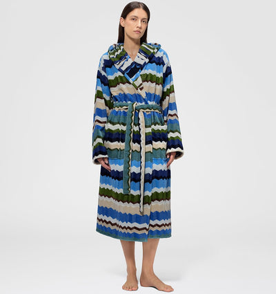 Hooded Bathrobe EVA MISSONI HOME TURQUOISE - HomeFashion