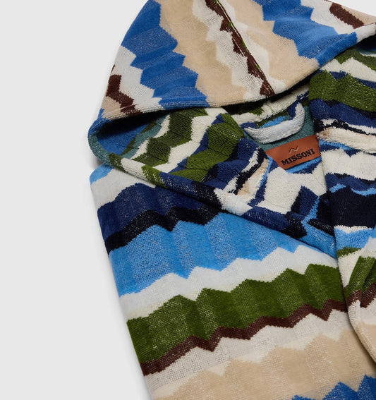 Hooded Bathrobe EVA MISSONI HOME TURQUOISE - HomeFashion