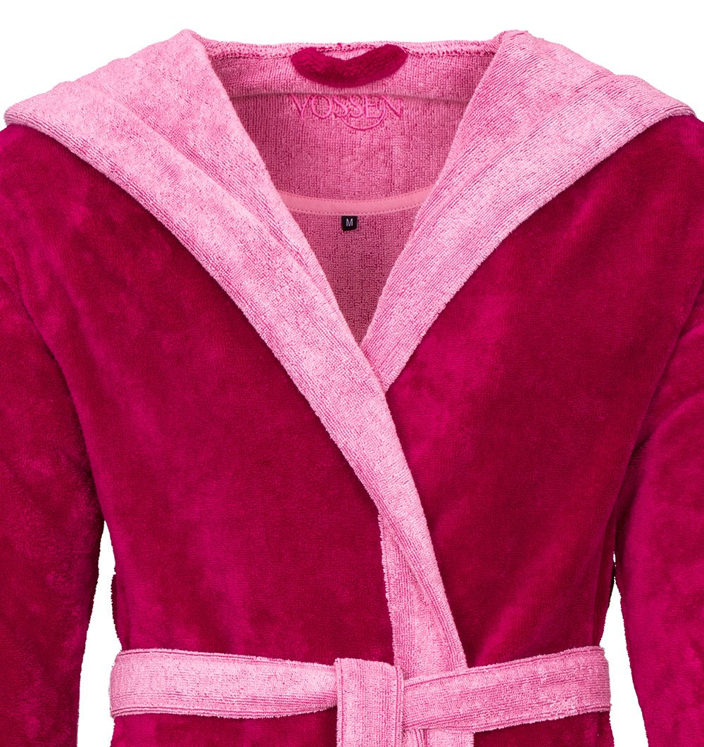 Hooded bathrobe POPPY CRANBERRY - HomeFashion