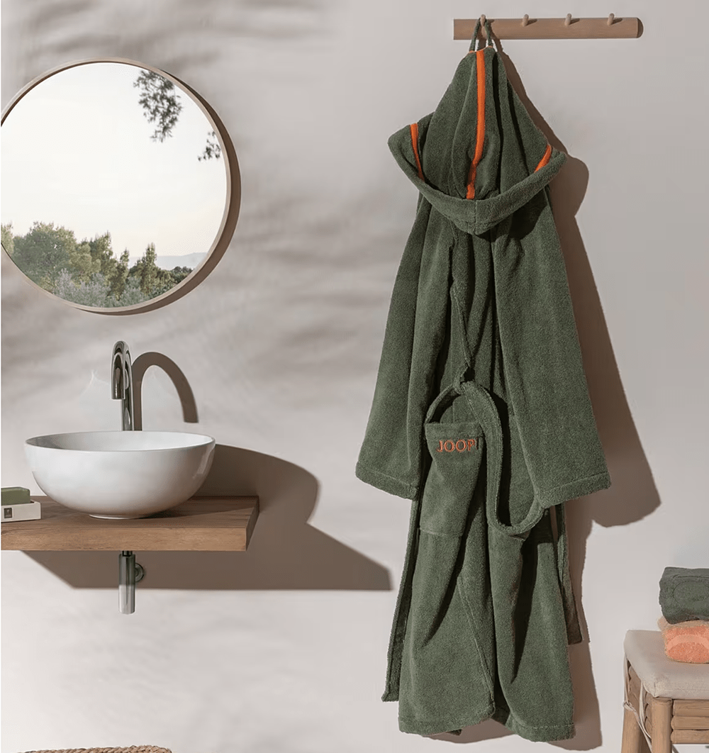 JOOP! Hooded Men's Bathrobe in Olive - HomeFashion