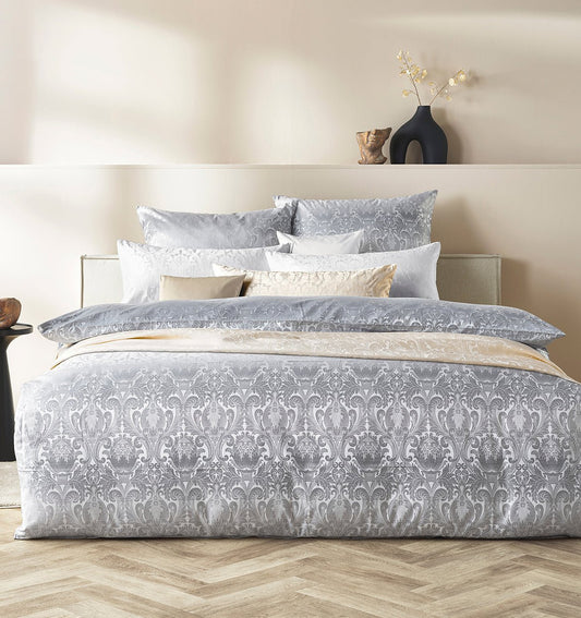 Maco-satin bed linen FLORENZ SILVER - HomeFashion