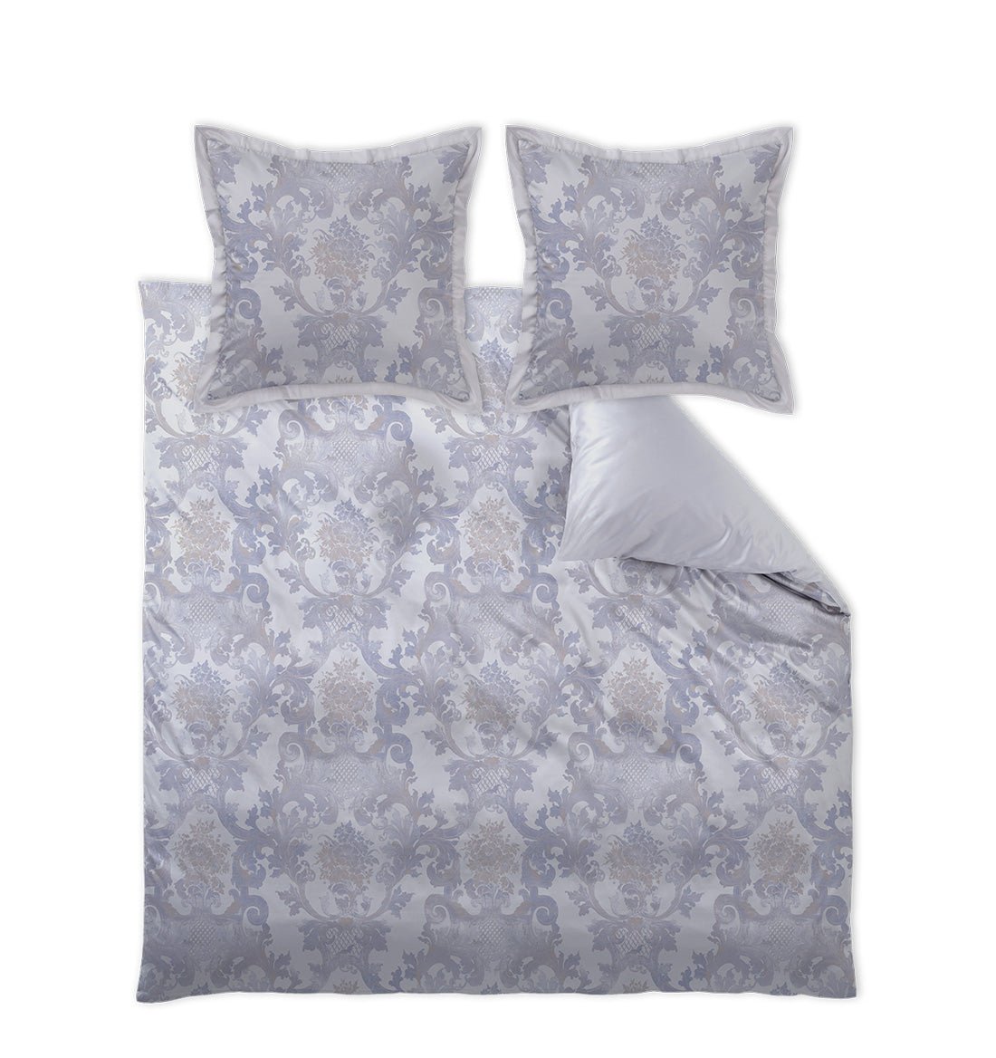 Maco-satin bed linen LOUIS XIV. SILVER BLUE - HomeFashion