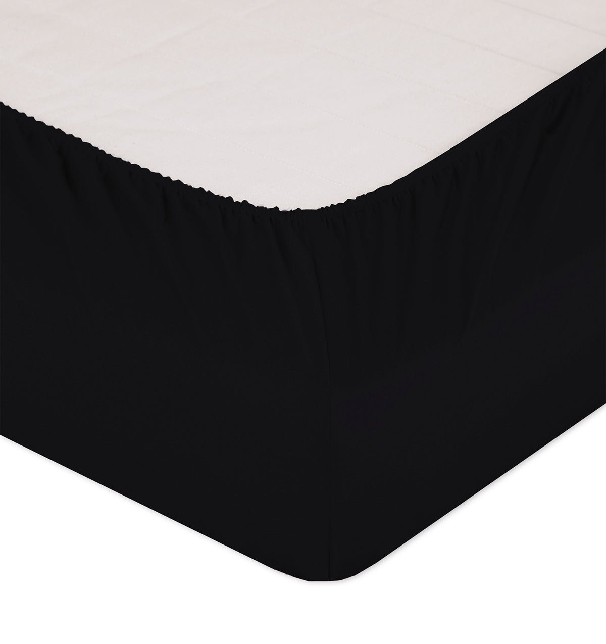 Maco-Satin fitted bed sheet SELECT BLACK - HomeFashion